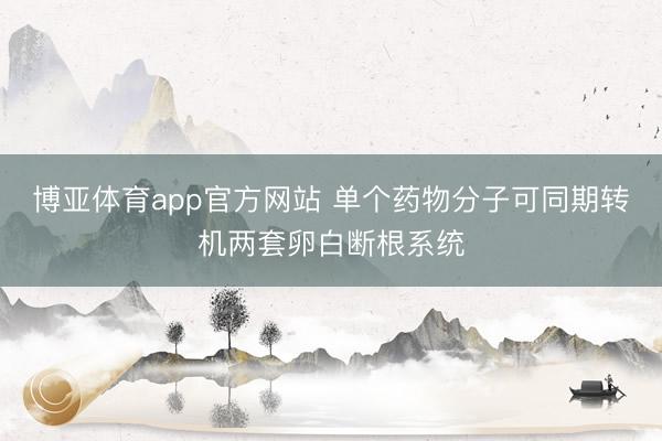 博亚体育app官方网站 单个药物分子可同期转机两套卵白断根系统