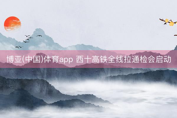 博亚(中国)体育app 西十高铁全线拉通检会启动