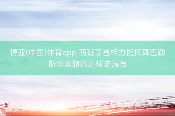 博亚(中国)体育app 西班牙首相力挺挥舞巴勒斯坦国旗的足球走漏员