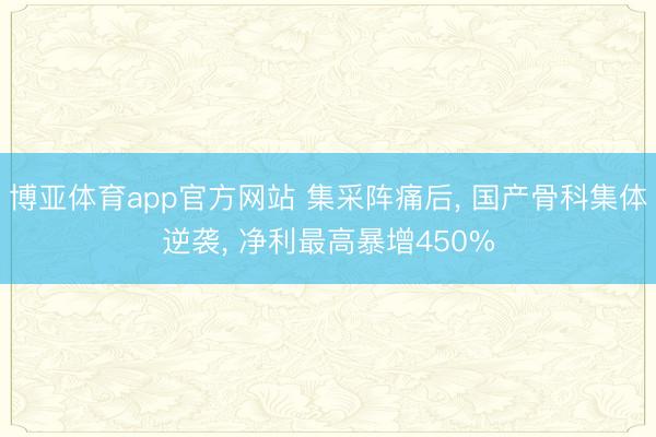 博亚体育app官方网站 集采阵痛后， 国产骨科集体逆袭， 净利最高暴增450%