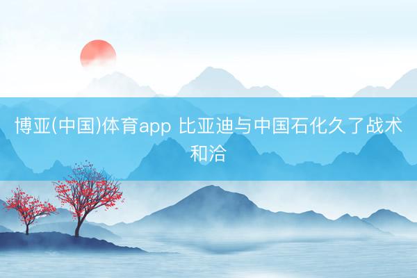 博亚(中国)体育app 比亚迪与中国石化久了战术和洽