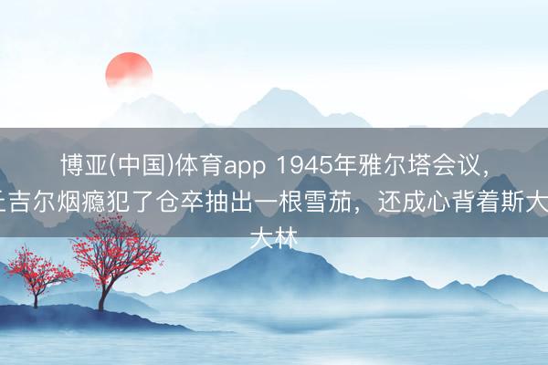 博亚(中国)体育app 1945年雅尔塔会议， 丘吉尔烟瘾犯了仓卒抽出一根雪茄，还成心背着斯大林