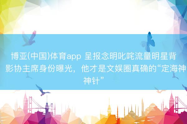 博亚(中国)体育app 呈报念明叱咤流量明星背后：影协主席身份曝光，他才是文娱圈真确的“定海神针”