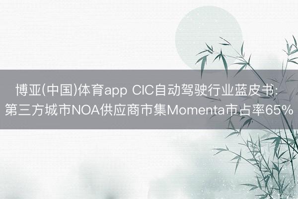 博亚(中国)体育app CIC自动驾驶行业蓝皮书: 第三方城市NOA供应商市集Momenta市占率65%
